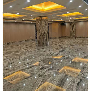 Comptoir de magasin au design simple, comptoir en marbre gris Breccia argenté, <span class=keywords><strong>prix</strong></span> au mètre carré, grande dalle de marbre - Product Image 4