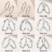 S925 Zilveren Paar Ring High-End Paar Stijl Paar Ring Met Lus Ring Voor Valentijnsdag Cadeau