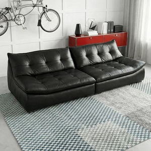 Divano in Pelle Moderno e Lussuoso per Soggiorno Minimalista, Grande Divano Imbottito per Arredamento <span class=keywords><strong>Contemporaneo</strong></span> - Product Image 2