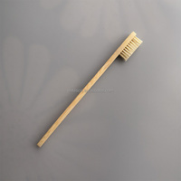 Brosse à dents en poils de sanglier naturels, brosse à dents en bambou avec logo laser personnalisé
