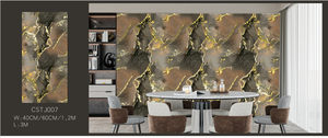 Azulejo de cerámica de PVC autoadhesivo con estampado de mármol de lámina dorada, revestimiento de paredes impermeable <span class=keywords><strong>para</strong></span> decoración de cocina y hogar - Product Image 4