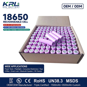经 CCC UN38.<span class=keywords><strong>3</strong></span> 认证的 KRL 工厂批量生产 <span class=keywords><strong>3</strong></span>.7V 18650 电池芯 圆柱形锂离子电池 2500mAh 锂离子电池 18650 - Product Image 1