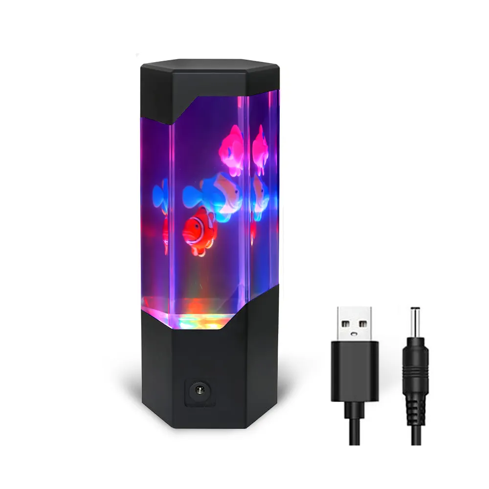 LED Dream Jellyfish Lava Lamp with Vibrant RGB Color Changing Light Effects, a Sensory Synthesis of Mini Jellyfish Mood Light