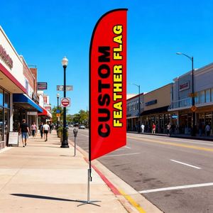 Custom High Quality Outdoor Feather Beach <b>Flag</b> Stand Fiberglass Flagpole Custom Digital Printing Durable Eco-Friendly for - Product Image 2