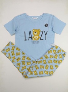 Pijamas de mujer de alta calidad con patrón personalizado, conjunto de ropa de dormir de tela de bambú o algodón para mujer - Product Image 2