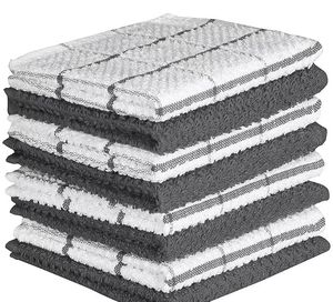 قماش دمشقي أسود وأبيض منسوج سريع الجفاف قطن قماشي خرقة ومناديل - Product Image 2