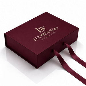 Individuell Bedruckte Logo-Perückenverpackungsboxen Luxuriöse Magnetische Geschenkbox für Haarverlängerungen und Perücken mit Satin-Innenfutter - Product Image 2