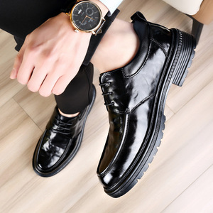 Chaussures Oxford en cuir véritable pour hommes, bout rond, à lacets, semelle souple, pour mariage, tenue décontractée ou formelle, été - Product Image 3