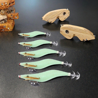 Vente en gros SJ056 Leurres de pêche lumineux blancs en bois pour crevettes, poulpes et calamars 2.0 #   2.5 #   3.0 #   4.0 #   Sel de mer fabriqué en ABS