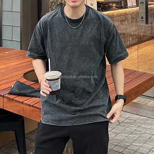 Commande en gros de t-shirts en coton pour hommes, manches courtes personnalisées, tissu tricoté lavé, fournisseur OEM - Product Image 6