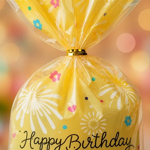 Lot de 4 sacs cadeaux d'anniversaire en cellophane de couleurs assorties pour bonbons et friandises, fournitures pour enfants, qualité supérieure, amusants, vente en gros, tendance - Product Image 4