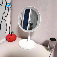 Miroir cosmétique LED rechargeable compact avec commande tactile, 3 modes, miroir de maquillage avec base de rangement amovible