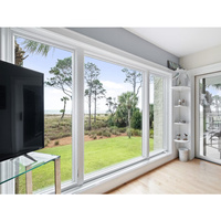 Fenêtre coulissante horizontale en vinyle blanc de Géorgie avec moustiquaire, double vitrage, pour villa résidentielle moderne