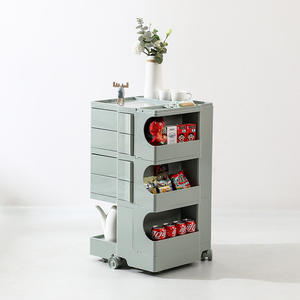 Carrito de almacenamiento multifuncional de plástico con ruedas para sala de estar, dormitorio, organización de refrigerios y frutas, fácil limpieza - Product Image 4
