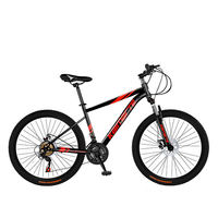 Vélo de montagne pour homme, 21 vitesses, cadre en acier, pédales ordinaires, taille 26, freins à disque, fourche à suspension rigide, capacité de charge 120 kg, alliage