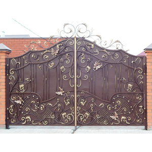 <span class=keywords><strong>Double</strong></span> balançoire de portes en fer métal forgé, barrière d'entrée de jardin de Villa, de jardin et de cour - Product Image 3