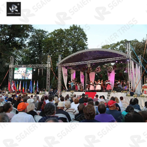 Köprü kirişleri sahne aydınlatma ekran katlanır siyah hoparlör Metal alüminyum çizgi dizi Dj sahne aydınlatma kafes - Product Image 5