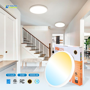 Lámpara de <span class=keywords><strong>Techo</strong></span> LED de 12 Pulgadas, 5CCT, con Certificación ETL/FCC/ES, para Montaje en Superficie, Resistente a la Humedad, IP44, Color Seleccionable, para Baño y Sala de Estar - Product Image 1