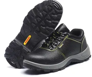 جلد طبيعي ضوء العمل حماية أحذية أمان الصلب اصبع القدم حذاء برقبة للعمل البناء للرجال
