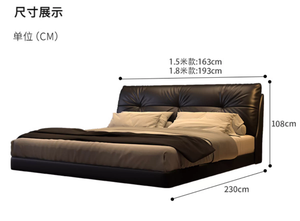 <span class=keywords><strong>Lit</strong></span> flottant minimaliste de style italien, taille King, haut de gamme, élégant, <span class=keywords><strong>en</strong></span> cuir véritable noir, luxe léger, <span class=keywords><strong>lit</strong></span> de chambre principale - Product Image 2