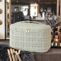 Sac de Maquillage à Poignée Grande Capacité en Polyester avec Fermeture Éclair, Style Tendance, Nouveauté 2025 – Vente en Gros