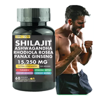 Complément Énergétique OEM à Base d'Extrait de Shilajit, Ashwagandha, Rhodiola Rosea et Racine de Ginseng Panax - Capsules de Ginseng Rouge Coréen Naturel