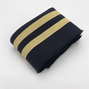 Costilla de punto de poliéster a rayas brillantes para cintura y puños, accesorios acanalados - Product Image 6