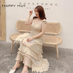 เดรสสายเดี่ยวผู้หญิง Happy Hut รุ่น Ruffles ระบายอากาศได้ดี เอวธรรมชาติ สไตล์ลำลอง สำหรับฤดูร้อน มีไซส์พลัส - Product Image 2