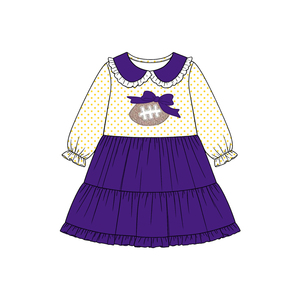 Combinaison pour bébés filles, motif à pois de football personnalisé, pour les jours de match et les fêtes, collection automne, Trendyism Boutique, en Spandex doux et Coton biologique laiteux - Product Image 4