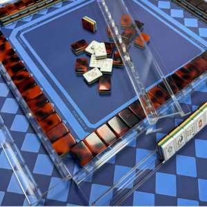 Ensemble complet de 160 tuiles de mahjong entièrement conformes aux règles standard américaines, motif Lotus Blanc et Tortue, ensemble de mahjong - Product Image 4