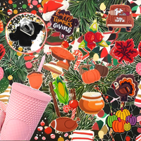 Accessoires de bar : Toppers de paille à boire en PVC motif citrouille pour la fête de Thanksgiving, vente en ligne directe usine