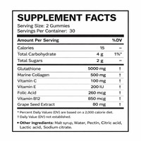OEM Gummies Collagène Glutathion 60 Unités Éclat de la Peau Antioxydant Vitamines C E Beauté GMP