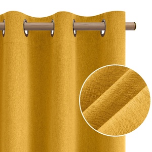 Màn Linen rèm cửa cho phòng khách đầy đủ màu đen cách nhiệt Grommet cửa sổ màn lót phong cách Mỹ tất cả các mùa ngọn lửa - Product Image 5
