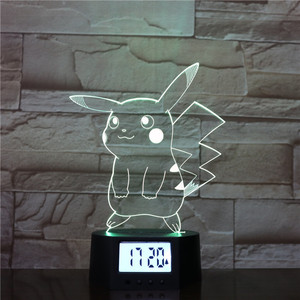 Base d'horloge tactile brillante <span class=keywords><strong>7</strong></span> couleurs Offre Spéciale, alarme disponible à distance, lampe de nuit 3d - Product Image 5