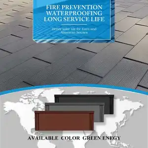 Solar Tiles Germany Building Materials Green Energy Black Red Grey Photovoltaic System Stone Coated Metal Solar Roof Tiles