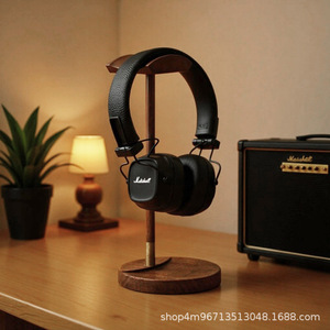 Support de casque en bois de noyer pour bureau, support de rangement pour écouteurs supra-auriculaires - Product Image 4