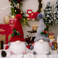Gnome de Noël en peluche de luxe nordique avec lumière, chapeaux tricotés, Rudolph lumineux, poupée de Noël, cadeau pour enfants, jouet sans visage pour la table de la maison