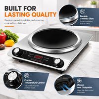 Cuisinière électrique à plaque céramique 3500W, brûleur unique, boîtier en acier inoxydable, commande tactile, portable, écologique, pour camping-car et usage domestique
