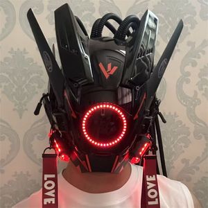 Casque LED Cyberpunk Lumineux Unisexe, Design Phantom Samurai, pour Carnaval de Noël, Exposition de Bandes Dessinées et Cosplay - Product Image 2