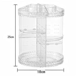 Organisateur de maquillage rotatif à 360° en PET, 7 niveaux réglables, texture diamant, support de rangement cosmétique transparent, présentoir de coiffeuse - Product Image 6