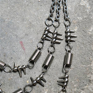 मिश्र धातु धातु शंकु कनेक्शन बेली चेन कार्गो पैंट श्रृंखला बहुमुखी यूनिसेक्स हिप हॉप रॉक पंक डिस्क फैशन कमर चेन - Product Image 4