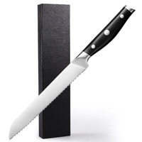 Couteau de chef G2 Razor Sharp 8 pouces 5Cr15Mov lame dentelée en acier avec manche en ABS couteau de cuisine OEM couteau à pain