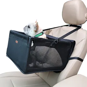 2 in 1 Dog Booster Seat Pets Car Seat Cover Bed for Dogs Raised Up Design Hanging Hammock Travel Dog Car Seat Bed