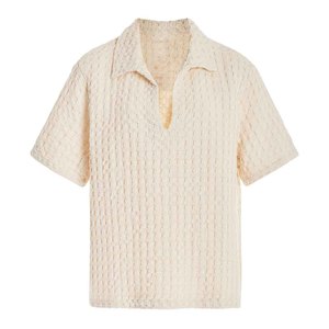 Suéter Casual Personalizado Antiarrugas con Cuello en V para Mujer, de Manga Corta, Tejido Waffle, 100% Algodón, para <span class=keywords><strong>Primavera</strong></span>, <span class=keywords><strong>Verano</strong></span>, Otoño e <span class=keywords><strong>Invierno</strong></span> - Product Image 5