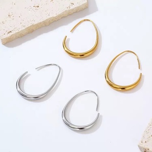 Vintage Jewelry Women Accessories Dainty Gold Plated Stainless Steel <b>Hook</b> <b>Earrings</b> - Product Image 2