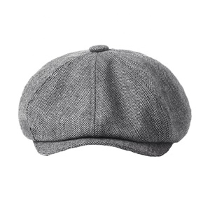 Casquettes en Tweed de haute qualité pour femmes et hommes, bérets octogonaux à Logo personnalisé - Product Image 3