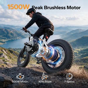 Vélos de montagne électriques Qlife Racer US, livraison gratuite, 500 W, pneus larges, 48 V, 10,4 Ah - Product Image 3