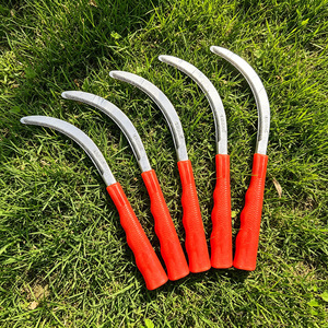 Nahe Agricultural Sickle Stainless Steel Serrated Red Handle Harvesting Tool For Rice Leek Farming - Product Image 1