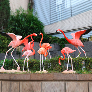 Populaire Pretpark Decoratie Levensgrote Glasvezel Roze Flamingo Vogel Dier Sculptuur - Product Image 2