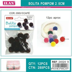 Decoraciones Artesanales Iln Pompon de 2.0 cm en Color Café - Product Image 1
